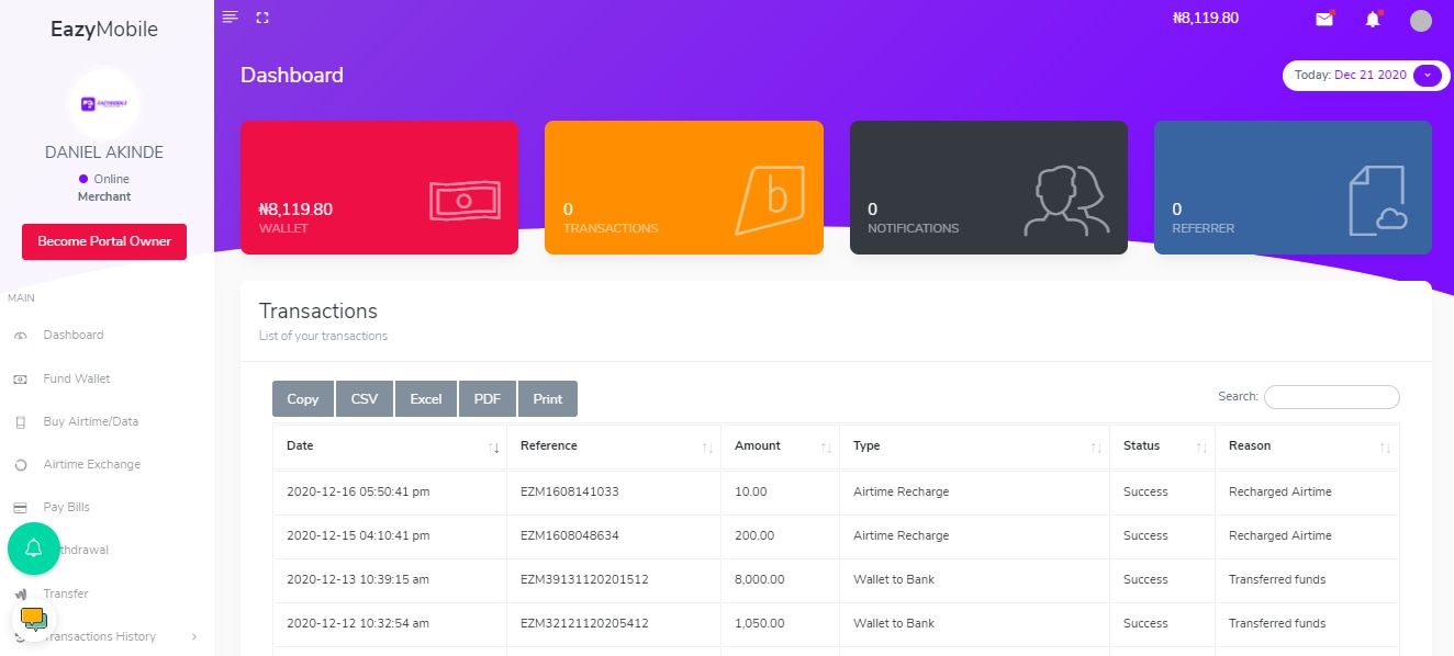 Eazymobile, how to convert airtime to cash