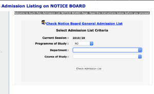 This page helps candidates to check AUCHI Poly admission status