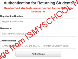 buk Authentication for Returning Students