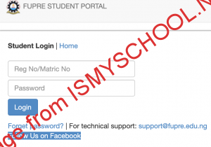 fupre student portal login page
