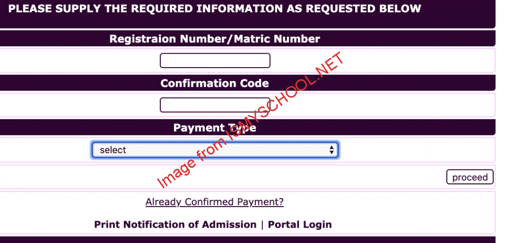 futa e-portal login page