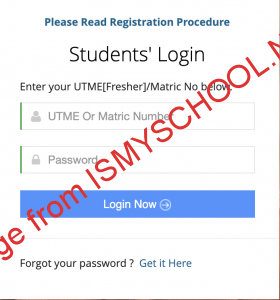 futa registration portal login page