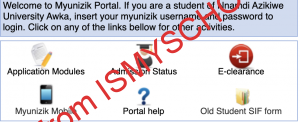 UNIZIK portal login options
