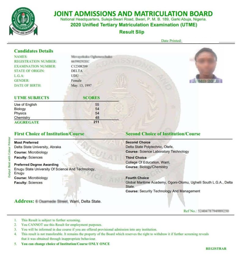 How To Print JAMB Original Result With Passport (for All Years)