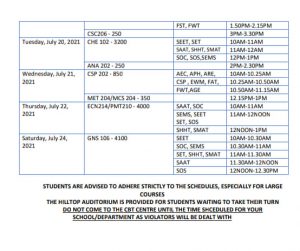 FUTA Exam Timetable 2019-2020 2 - IsMySchool